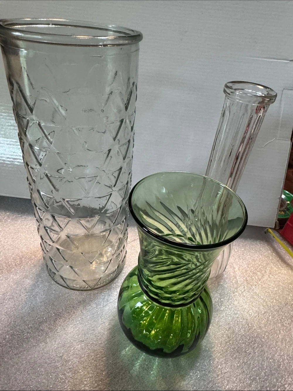 Green Swirl Glass Vase - Home Accents
